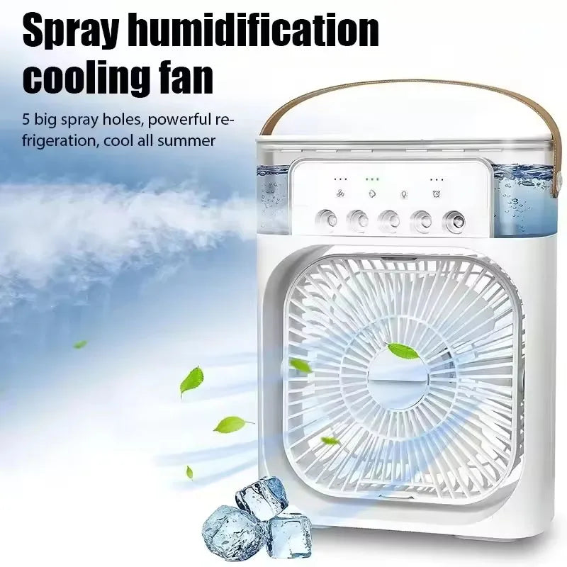 QShopping - Summer Cooling Fan 3 In 1 Portable Desktop Humidifier USB Mini Air Conditioner