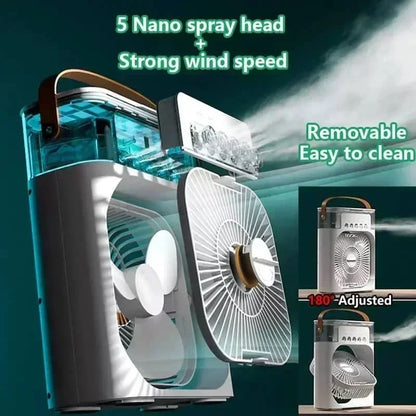 QShopping - Summer Cooling Fan 3 In 1 Portable Desktop Humidifier USB Mini Air Conditioner